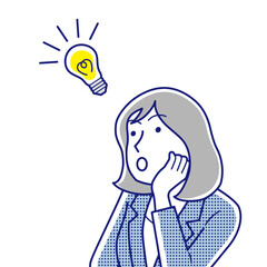 アイデアが閃くビジネスウーマン