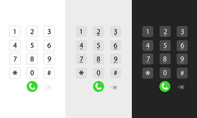 Phone dialing interface. Keyboard with numbers. Dial the number to call. vector illustration eps10