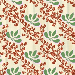 Ivy Floral Seamless Pattern Pastel Print Flowers and Leaves Hand Drawn Style on a Light Background Decorative Background for Fabric Textile Wrapping Paper Card Wallpaper Graptic Seamless Backgrounds
