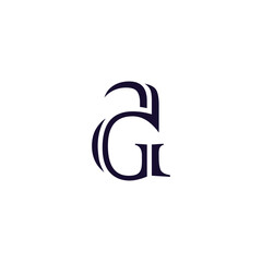 AG elegant logo template color, vector file,ilustrations 