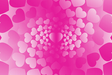 Abstract romantic and love vector background with heart in gradient colors