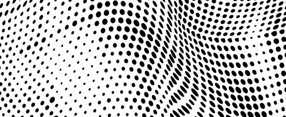 Halftone texture of black dots on a white background