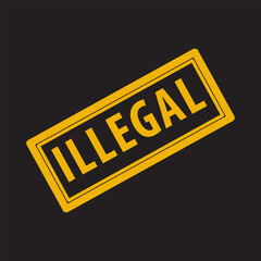 Illegal stamp icon vector flat style