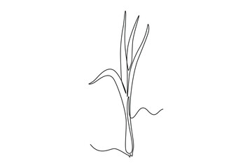 Continuous one line drawing lemon grass. Vegetable concept. Single line draw design vector graphic illustration.