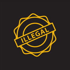 Illegal stamp icon vector flat style