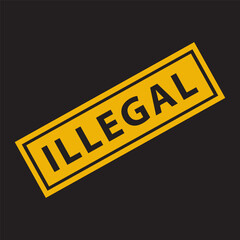 Illegal stamp icon vector flat style