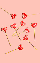 Piruletas en forma de corazón. Ideal para San Valentín. 