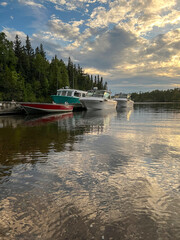 Fototapeta premium Stunning Sunset Views Over the Pure Waters of Lake Superior at Isle Royale National Park