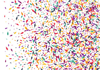 Bright Confetti Vector White Background. Orange Leaf Tree Template. Seasonal Foliage Pattern. Yellow Confetti Illustration.