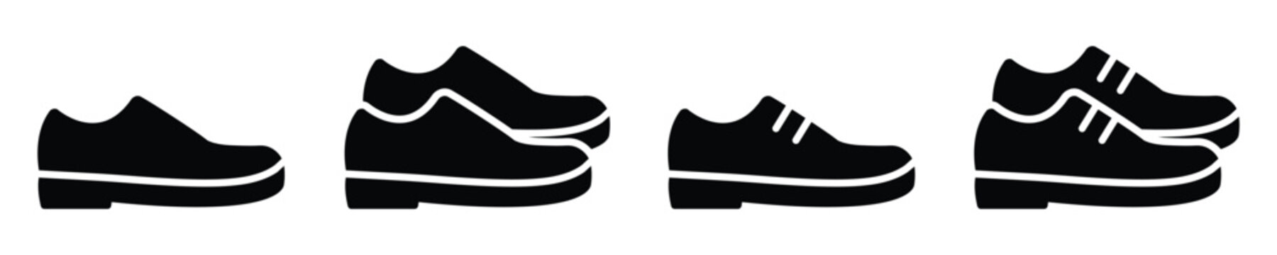 Shoes Set Icon. Leather Shoe Icon, Vector Illustration