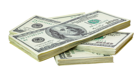 Stack of money dollar isolated. png transparent