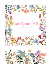 wildflower watercolor border