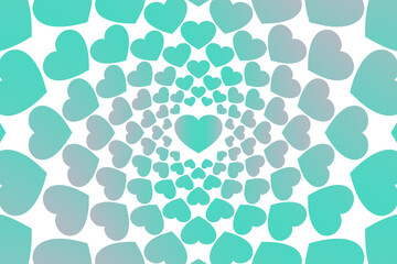 Abstract romantic and love vector background with heart in gradient colors	