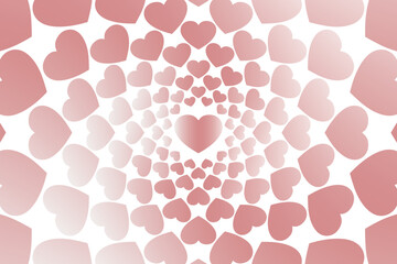 Abstract romantic and love vector background with heart in gradient colors	