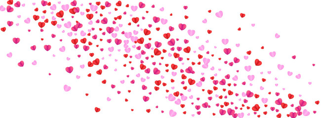 Pink Confetti Background White Vector. Amour Frame Heart. Fond Random Pattern. Violet Confetti Day Texture. Red Banner Backdrop.