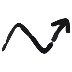 Black arrow stroke brush , banner, label, for your design, PNG.
