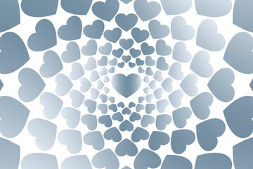 Abstract romantic and love vector background with heart in gradient colors	