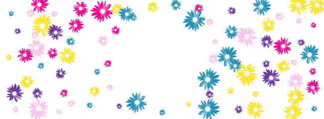 Green Flower Background White Vector. Gerbera Attractive Template. Yellow Chamomile Wrap. Imitate Print. Flourish Multi-colored Leaf.