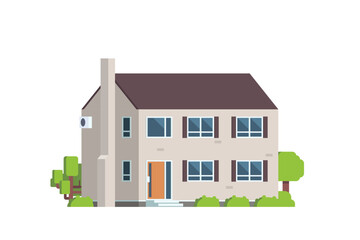 Vector element of Houses exterior buildings flat design style for city illustration