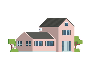 Vector element of Houses exterior buildings flat design style for city illustration