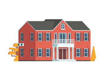 Vector element of Houses exterior buildings flat design style for city illustration
