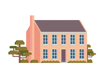 Vector element of Houses exterior buildings flat design style for city illustration