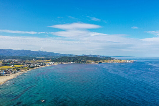 Drone view Korean seaside in Iga_ri, Cheongha-myeon, Pohang-si, South Korea. © Yeongsik Im