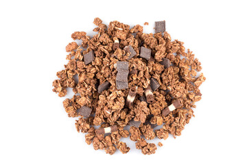 muesli with pieces of chocolate