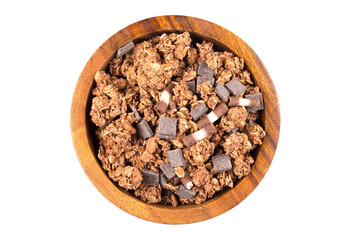 muesli with pieces of chocolate
