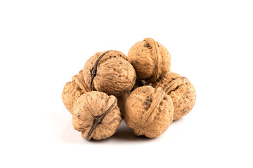 Walnut nut on white
