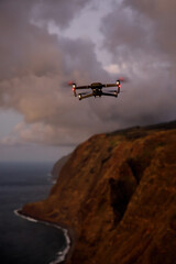 Fototapeta na wymiar A drone flying over landscapes and making beautiful pictures and videos.