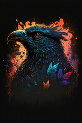 Fototapeta premium Raven, bird species wallpaper ,made with Generative AI