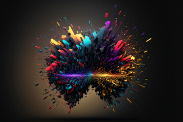 Abstract multicolor paint explosion. Paint clouds background illustration. Colorful smoke texture ,made with Generative AI