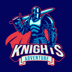 Fototapeta Sword Knight Warrior Mascot Sport Logo Style obraz