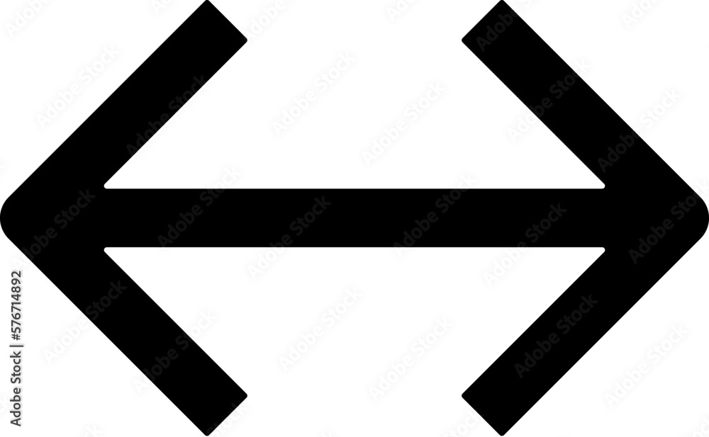 Poster horizontal arrow in different directions icon. simple glyph, flat vector of arrows icons for ui and 