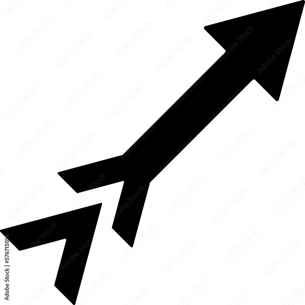 Poster up arrow right icon. simple glyph, flat vector of arrows icons for ui and ux, website or mobile appl
