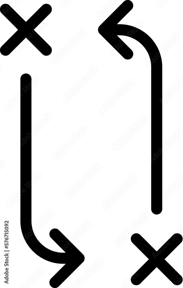Poster arrow wrong icon. simple thin line, outline vector of arrows icons for ui and ux, website or mobile 