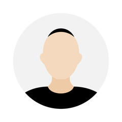 Empty face icon avatar with yarmulke. Vector illustration.