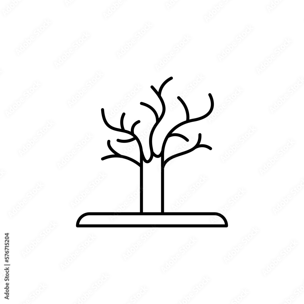 Poster tree icon. simple thin line, outline of autumn icons for ui and ux, website or mobile application on