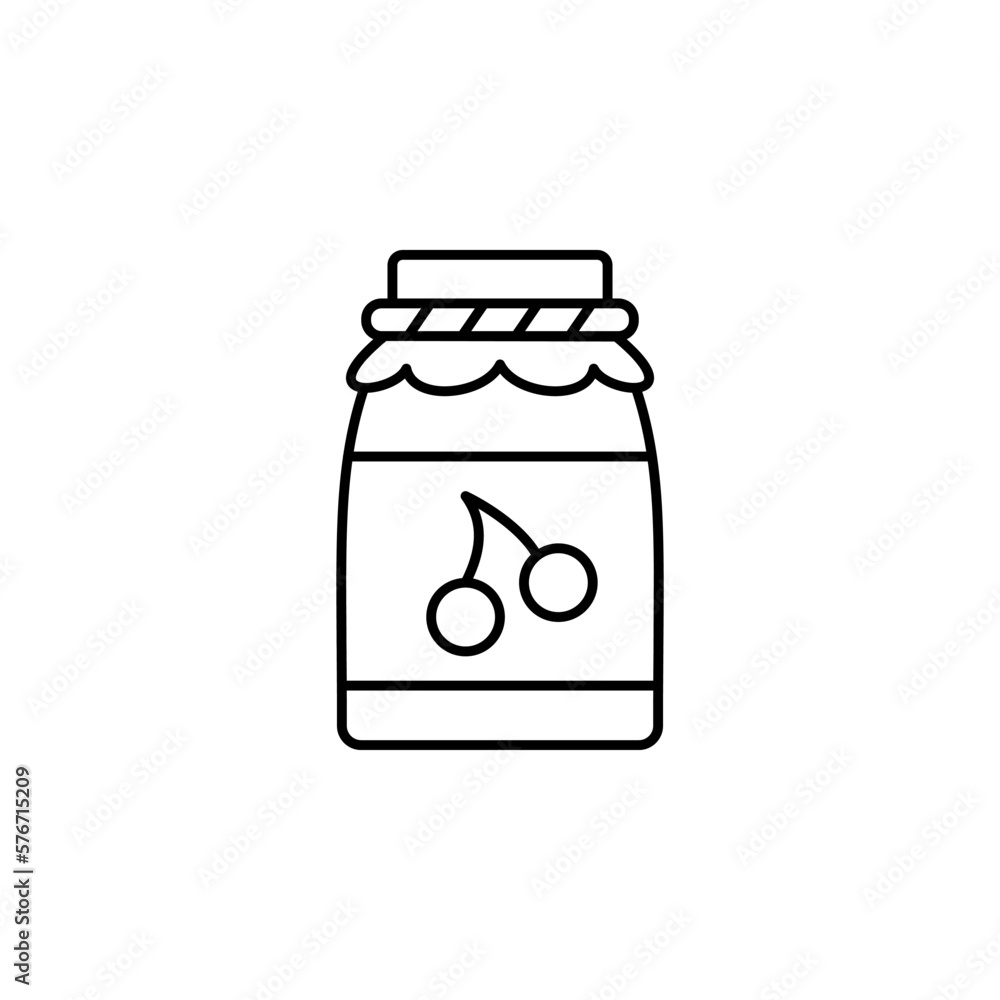 Poster jam, cherry icon. simple thin line, outline vector of autumn icons for ui and ux, website or mobile 