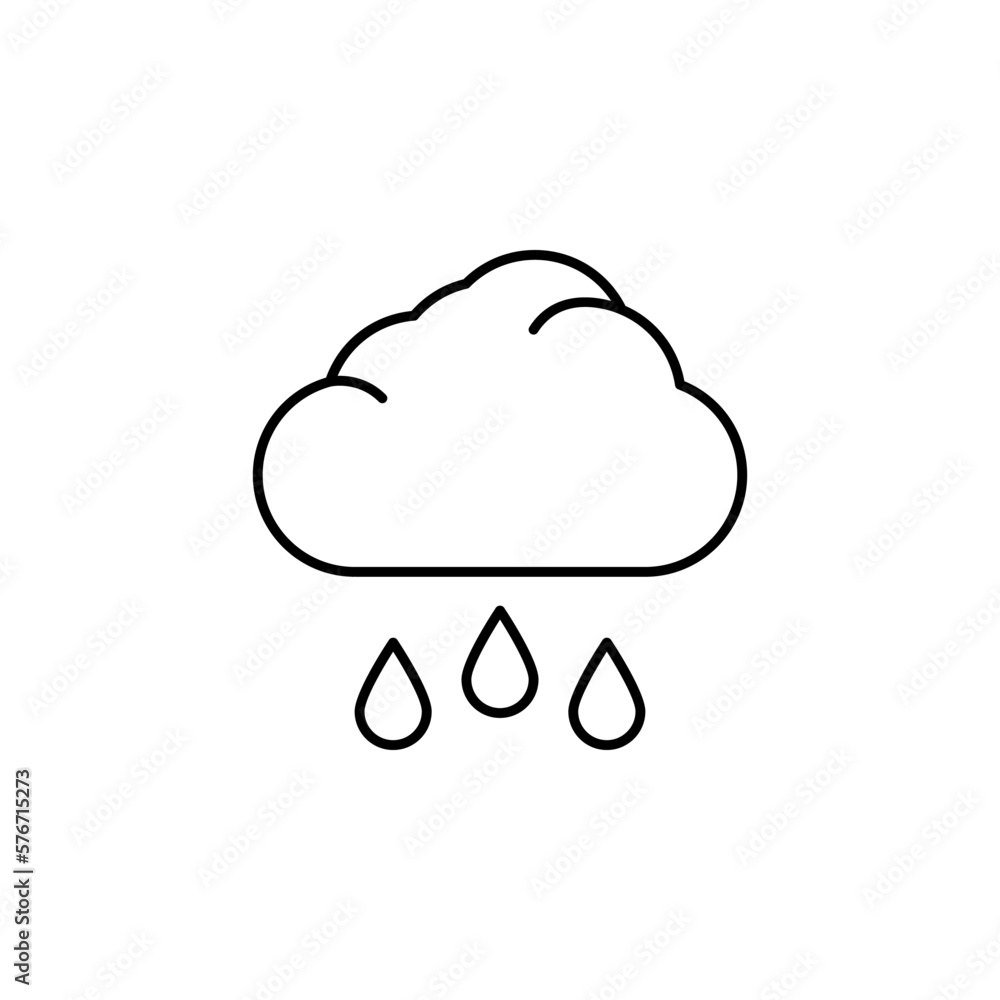 Poster cloud, rain icon. simple thin line, outline vector of autumn icons for ui and ux, website or mobile 