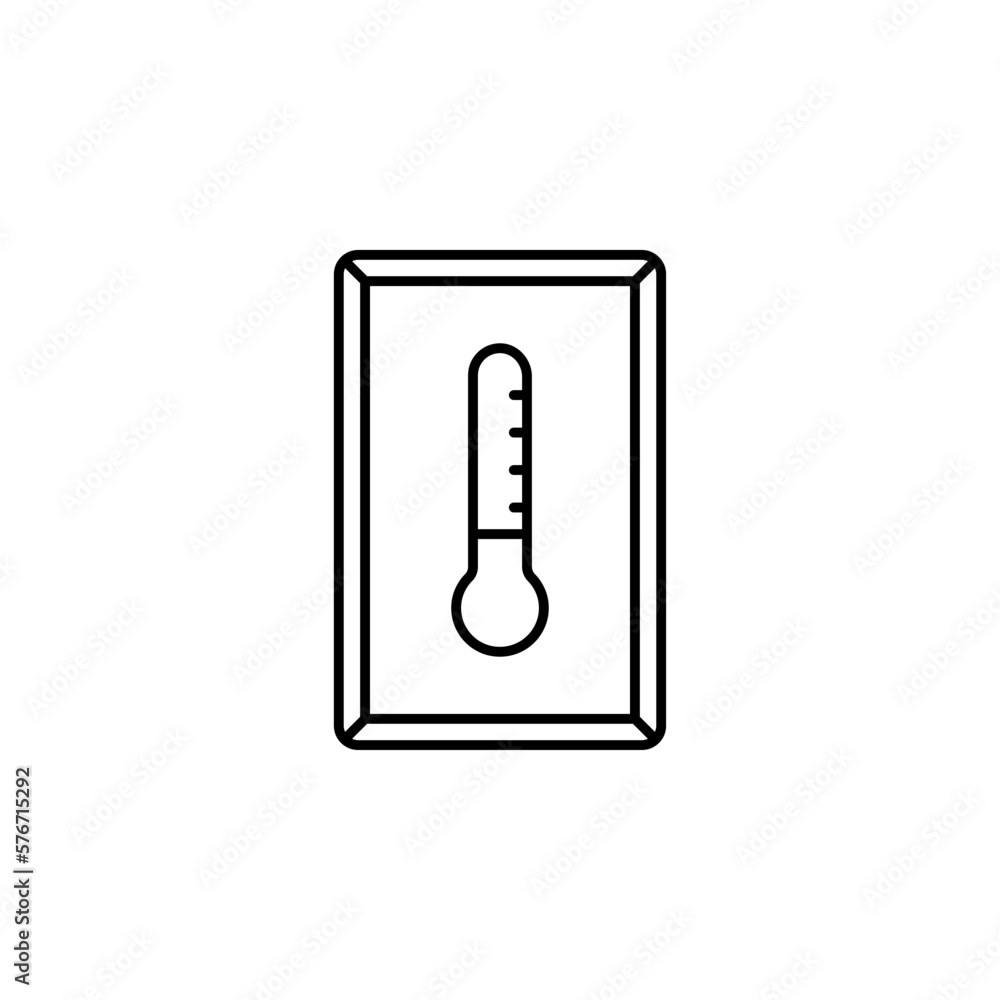 Poster thermometer icon. simple thin line, outline vector of autumn icons for ui and ux, website or mobile 
