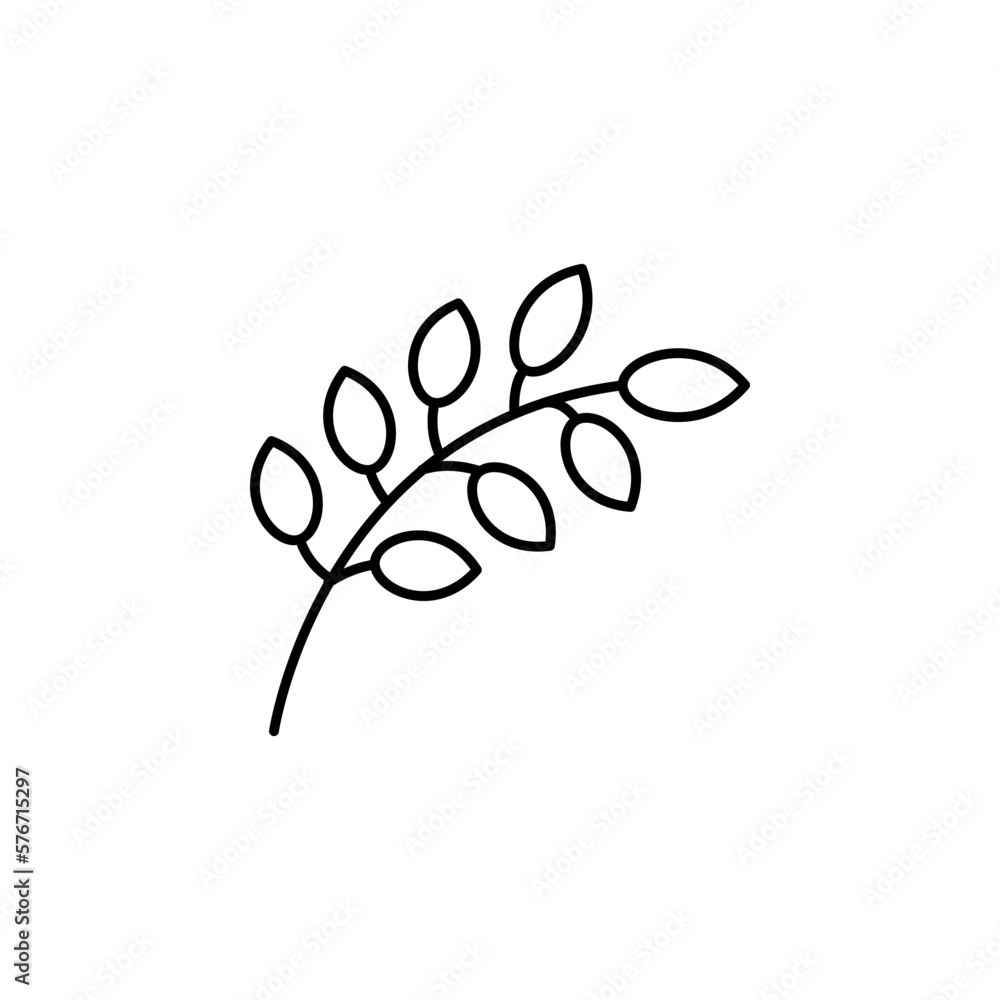 Poster branch icon. simple thin line, outline of autumn icons for ui and ux, website or mobile application 