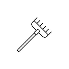 Rake icon. Simple thin line, outline of autumn icons for ui and ux, website or mobile application on white background
