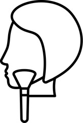 makeup, face, girl icon. Simple thin line, outline illustration of Beauty icons for UI and UX, website or mobile application on white background on the background of a light map