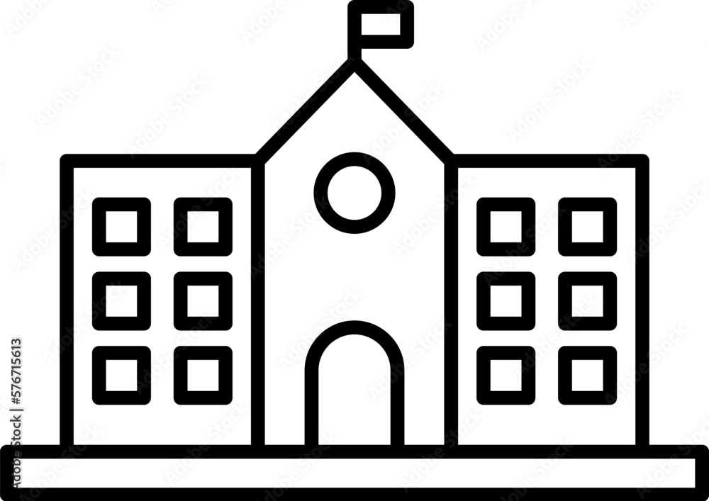Poster school, building icon. simple thin line, outline vector of buildings icons for ui and ux, website or