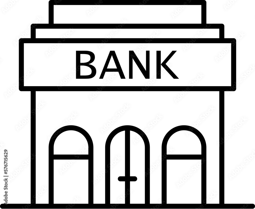 Poster bank, building icon. simple thin line, outline vector of buildings icons for ui and ux, website or m
