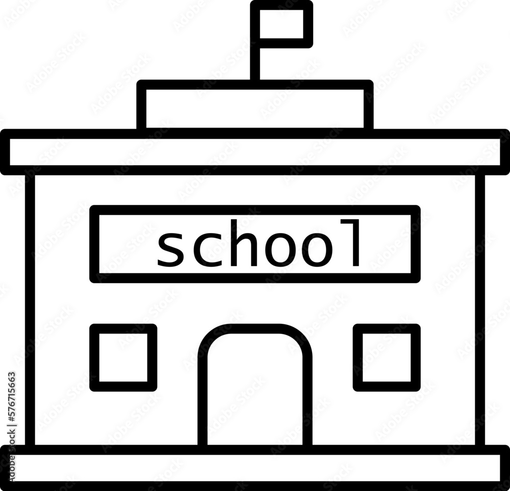 Poster school, building icon. simple thin line, outline vector of buildings icons for ui and ux, website or