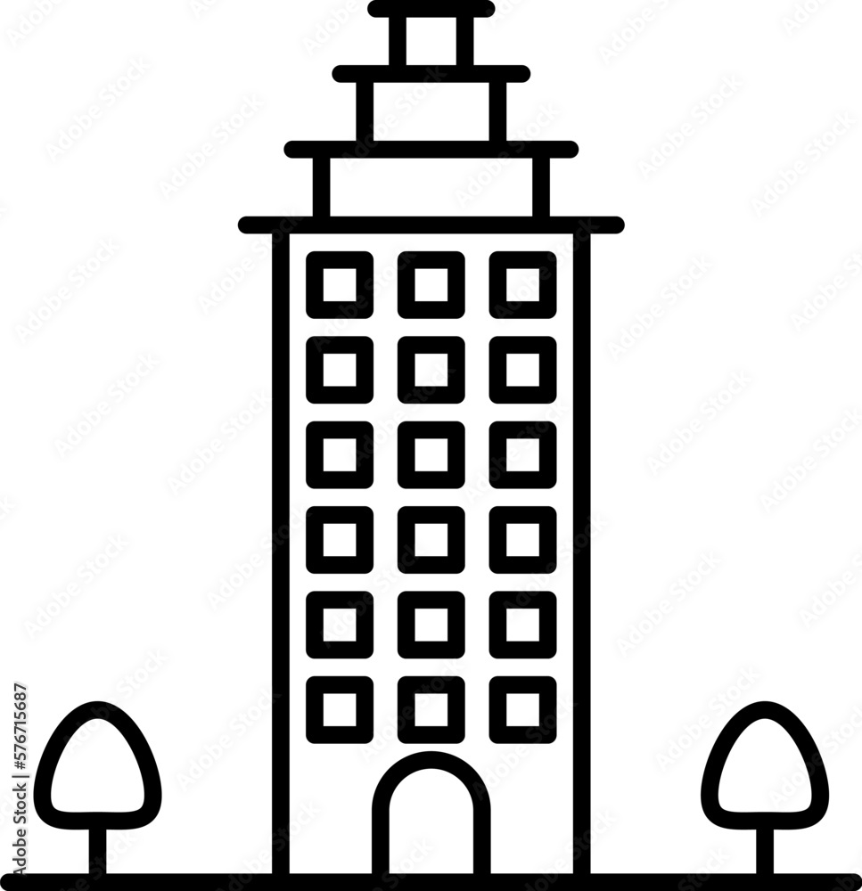 Poster building icon. simple thin line, outline vector of buildings icons for ui and ux, website or mobile 