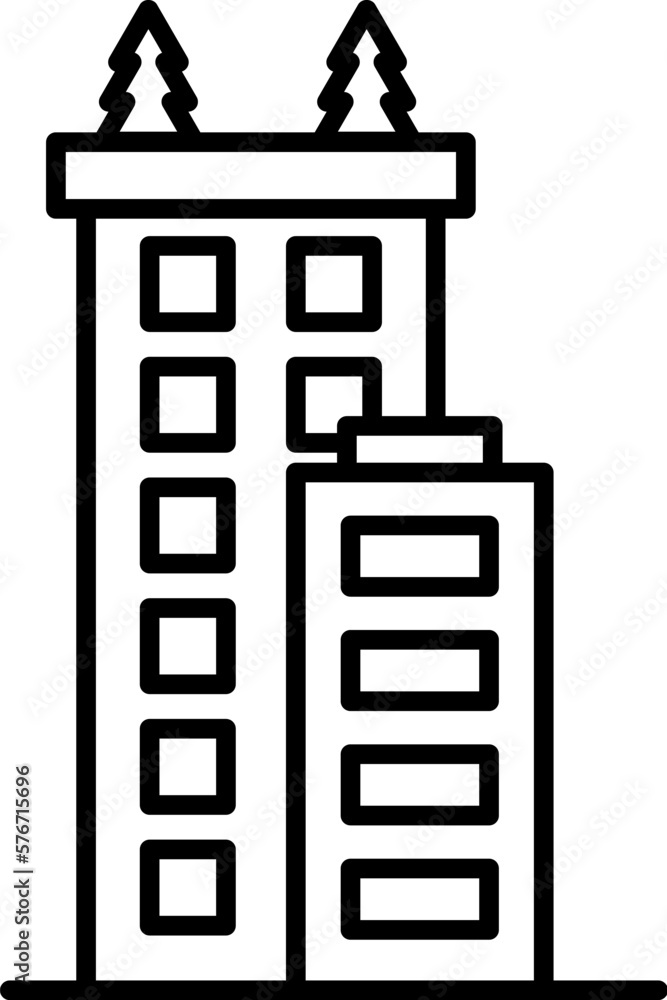 Poster building icon. simple thin line, outline vector of buildings icons for ui and ux, website or mobile 
